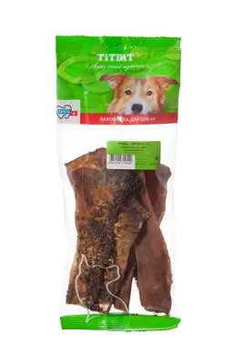 Купить titbit лакомство для собак рубец говяжий xl - мягкая упаковка (19см), 4-5 шт.