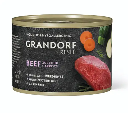 Купить grandorf fresh Консервы для собак  паштет из говядины с цукини и морковью