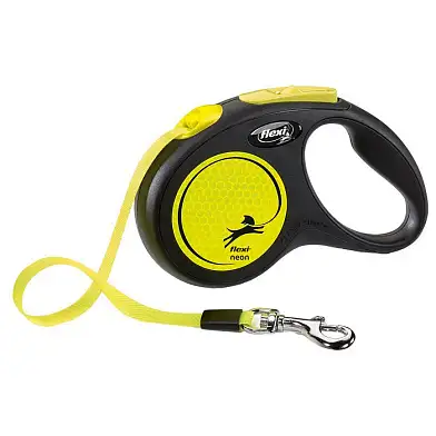 Flexi Neon New рулетка ремень для собак, светоотражающая, желтый неон