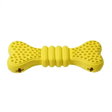 Купить homepet silver series игрушка для собак косточка для чистки зубов с отверстиями для лакомств желтая каучук